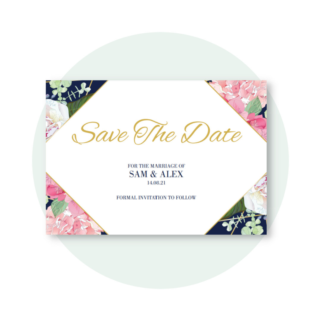 Emma Save the Date in Navy